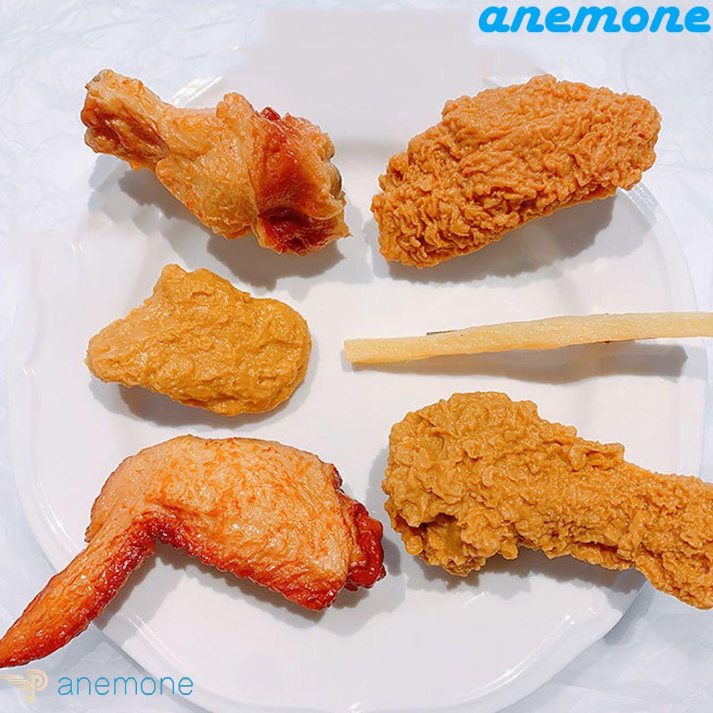 ANEMONE Kẹp Tóc Hình Cánh Gà / Khoai Tây Chiên Bằng Hợp Kim Dễ Thương Cho Nữ