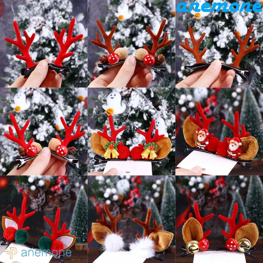 ANEMONE Kẹp Tóc Hình Sừng Hươu Nhiều Màu Sắc Dễ Thương Cho Người Lớn Và Trẻ Em