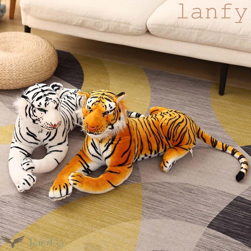 LANFY Hổ Trắng Nhồi Bông Sống Động Như Thật Trang Trí Nhà Cửa
