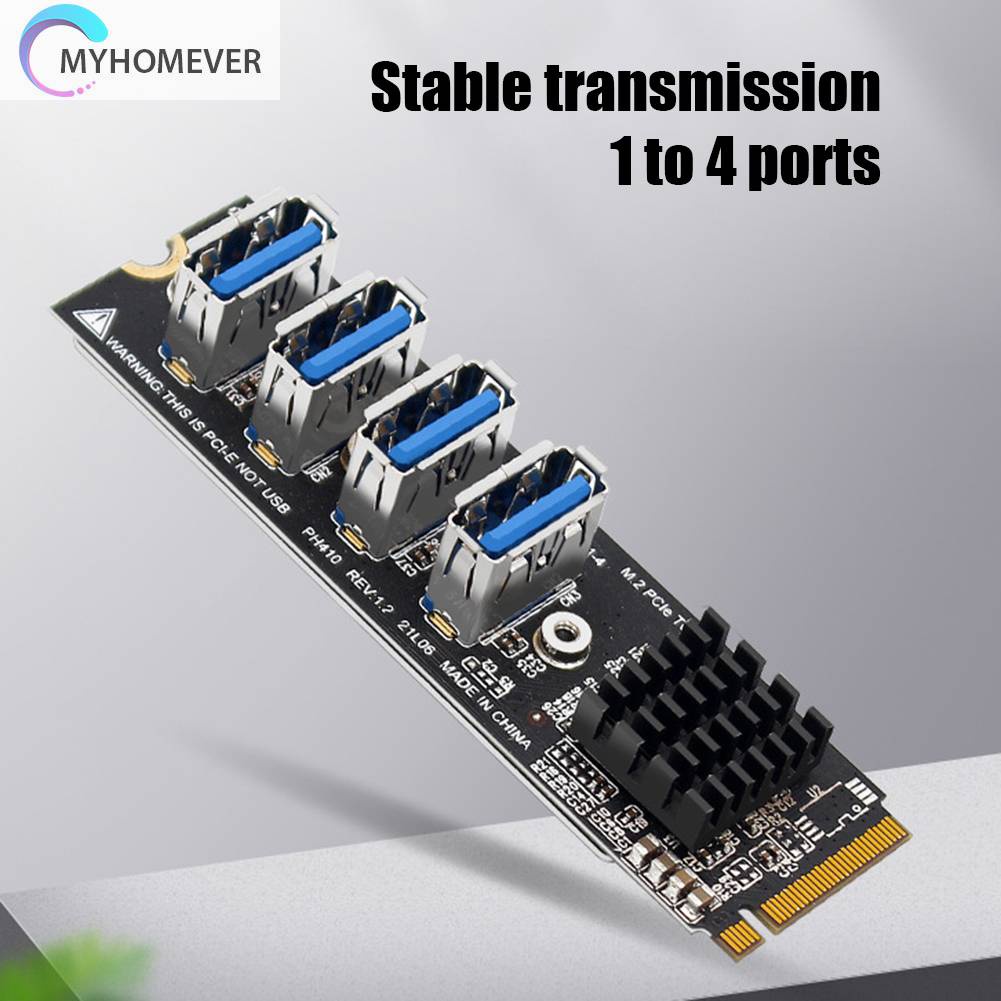 Thẻ Mở Rộng M.2 Mkey Sang 4 PCI-E Tốc Độ Cao Usb 3.0 Cho Máy Tính Bàn