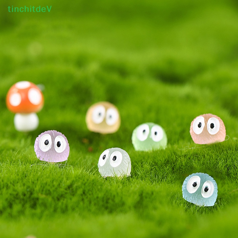 Bộ 5 Búp Bê Hoạt Hình Mini Màu Đen Phát Sáng Dùng Trang Trí Tiểu Cảnh