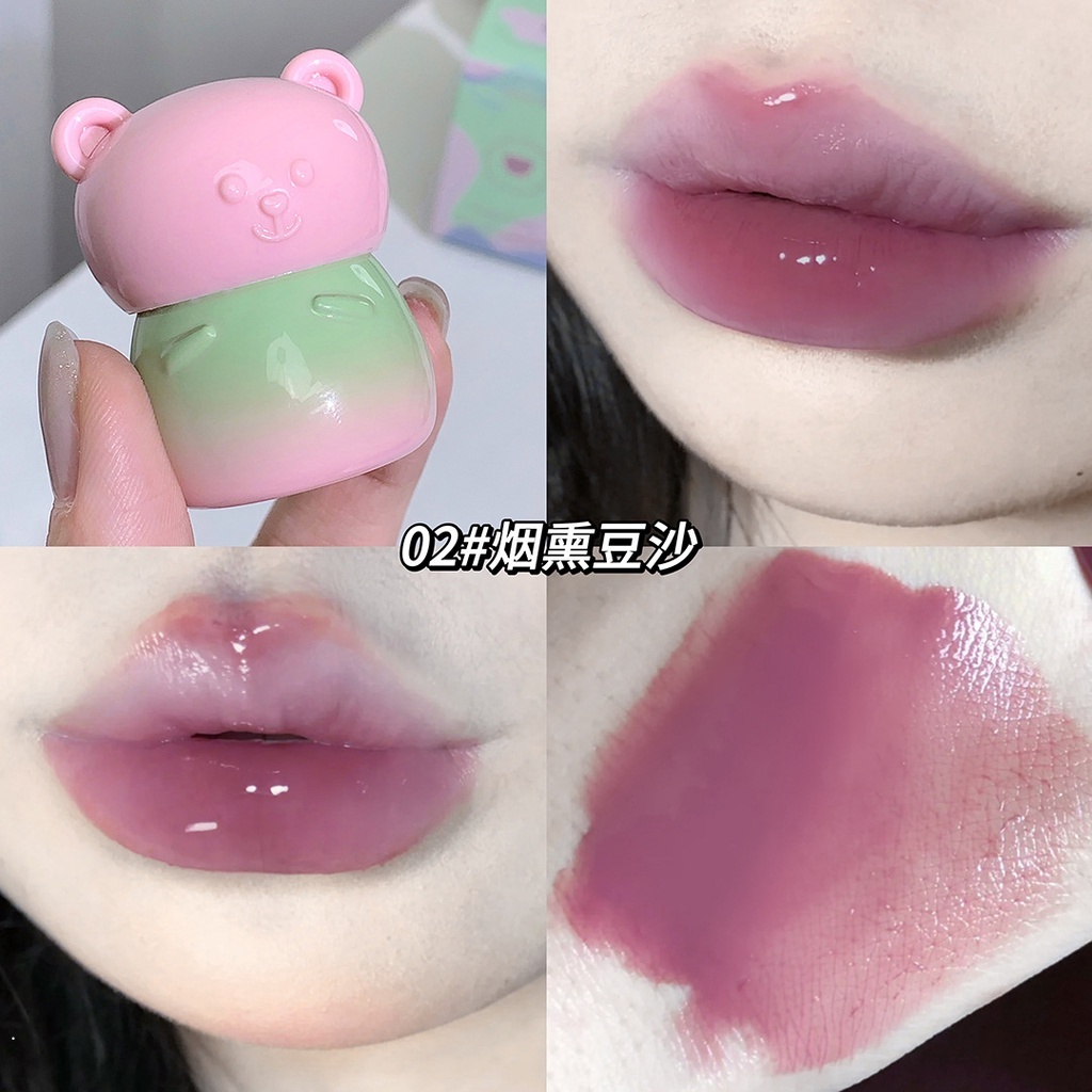 Son Môi Gege Bear Dưỡng Ẩm Chống Nước Lâu Phai Thiết Kế Vỏ Son Hình Gấu Nhỏ Dễ Thương