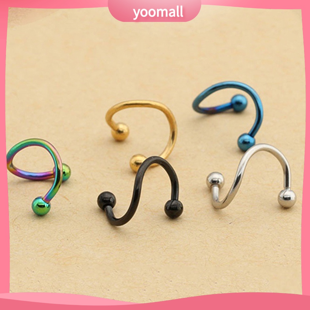 1 / 2 Cặp Khuyên Mũi Bằng Thép Không Gỉ An Toàn