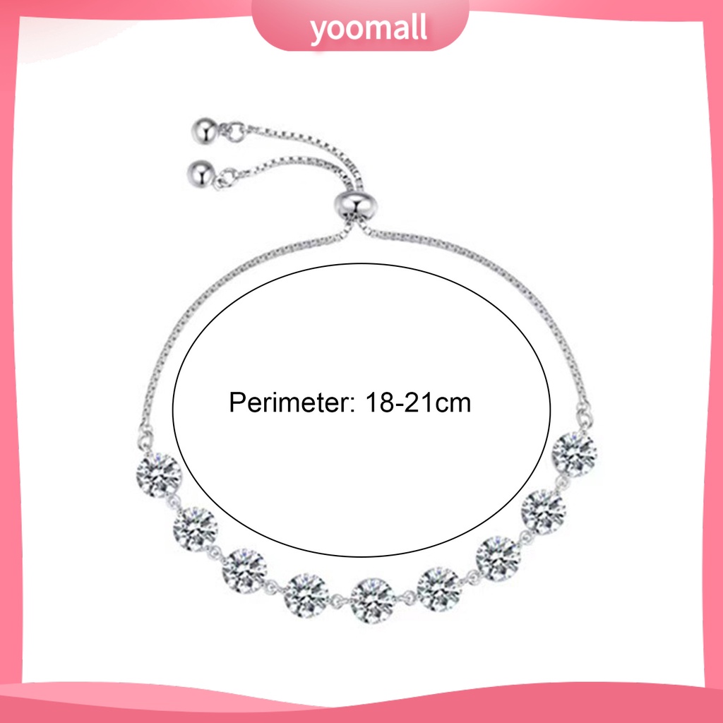 Vòng Tay Đính Đá Zircon Lấp Lánh Thời Trang Có Thể Điều Chỉnh