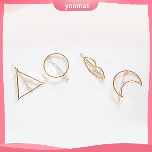 Kẹp Tóc Tam Giác Tông Vàng / Bạc Thời Trang Cho Nữ