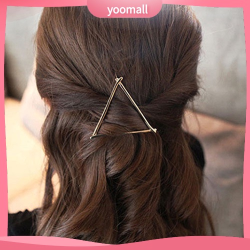 Kẹp Tóc Tam Giác Tông Vàng / Bạc Thời Trang Cho Nữ