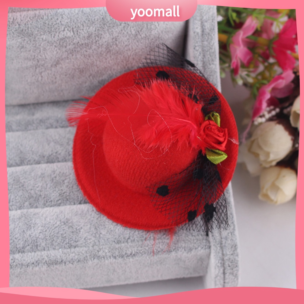 Set 6 Kẹp Tóc Hình Nón Vành Nhỏ Phối Mạng Che Mặt Cho Bé Gái