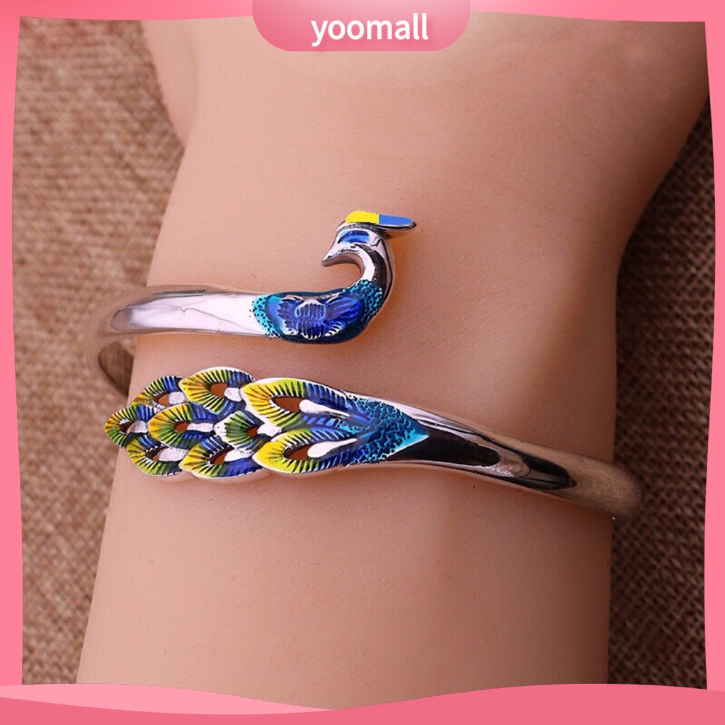 Vòng Tay / Nhẫn Mạ Điện Hình Chim Công Nhiều Màu Thanh Lịch Cho Nữ