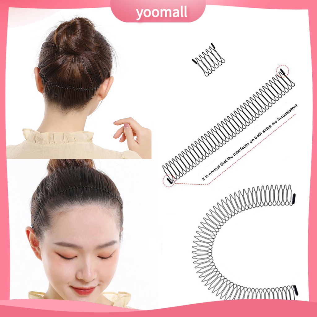 Băng Đô Ngắn Cài Tóc Vô Hình Màu Trơn Co Giãn Tốt Chống Trượt Trọng Lượng Nhẹ Dành Cho Nữ