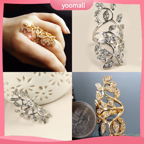 Nhẫn Hình Chiếc Lá Đính Đá Thời Trang Dành Cho Nữ