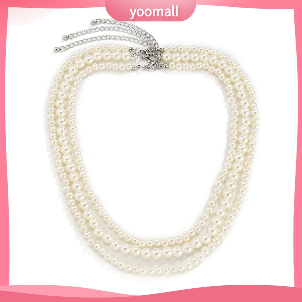 1 Set Vòng Cổ Choker Ngọc Trai Giả Dáng Dài Bắt Mắt Tinh Tế Phong Cách Hip Hop Dễ Phối Đồ Cho Nam