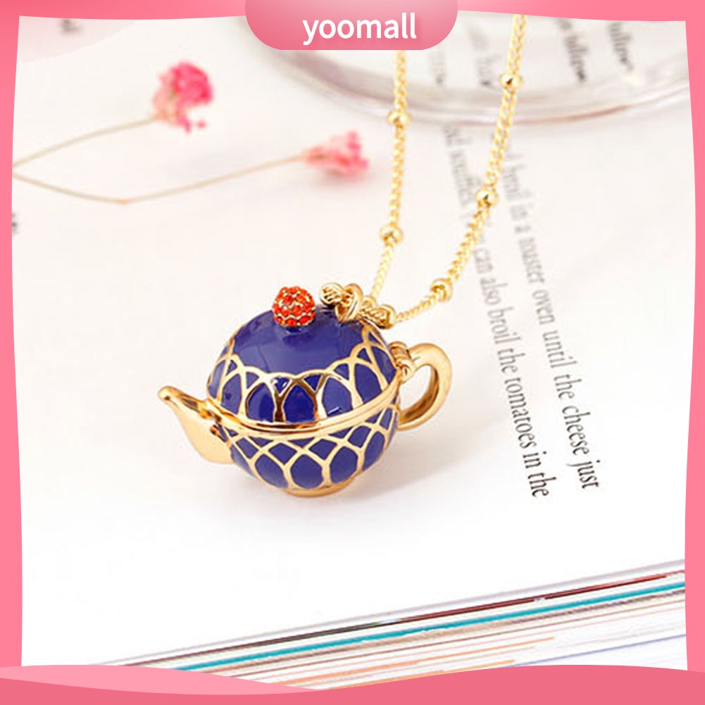 Vòng cổ Dài Mặt Hình Ấm Trà Đính Đá Thời Trang Dành Cho Nữ