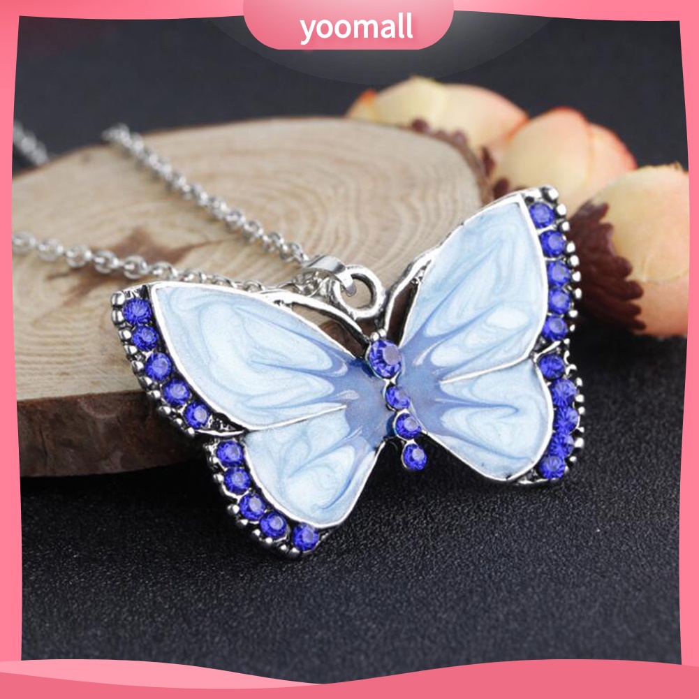 Vòng cổ Mặt Hình Bướm Đính Đá Phong Cách Retro Cho Nữ