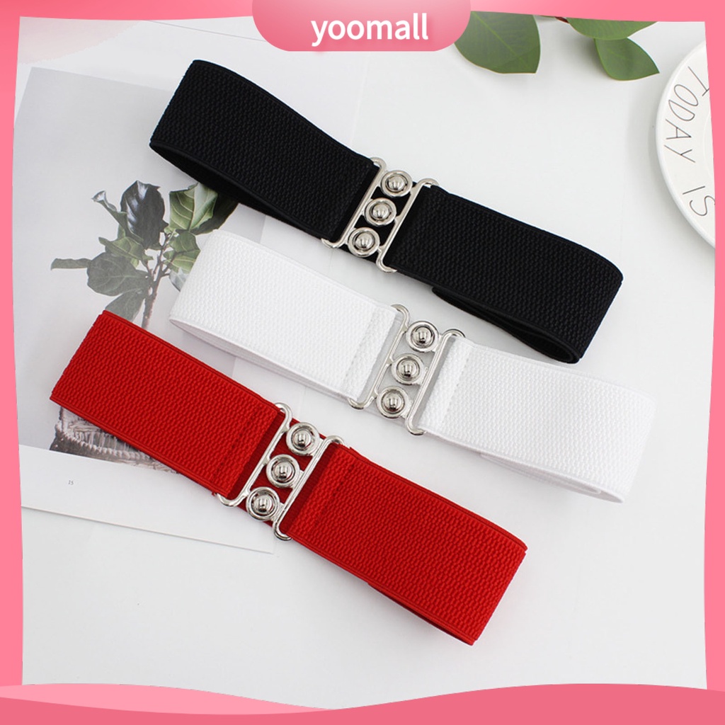 Thắt Lưng Bản Rộng Co Giãn Màu Trơn Điều Chỉnh Được Trang Trí Quần Áo Cho Nữ