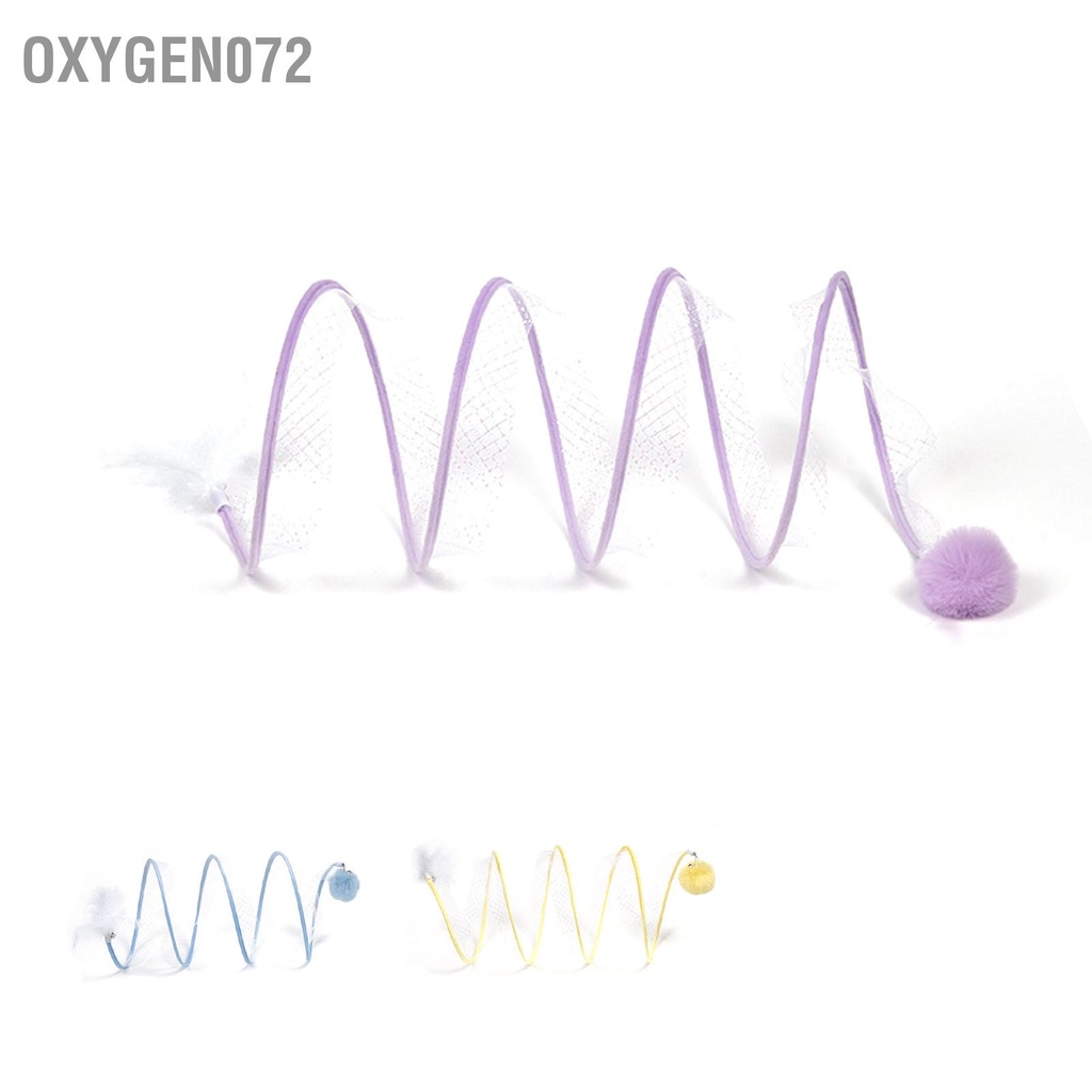 Oxygen072 Đường hầm dành cho mèo có thể gập lại với bóng lăn Có thu gọn hình chữ S Ống đường chơi thú cưng tương tác gia đình trong nhà