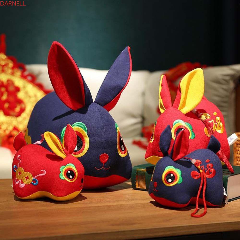 DARNELL Thỏ Nhồi Bông Mềm Mại Phong Cách Trung Hoa Trang Trí Nhà Cửa