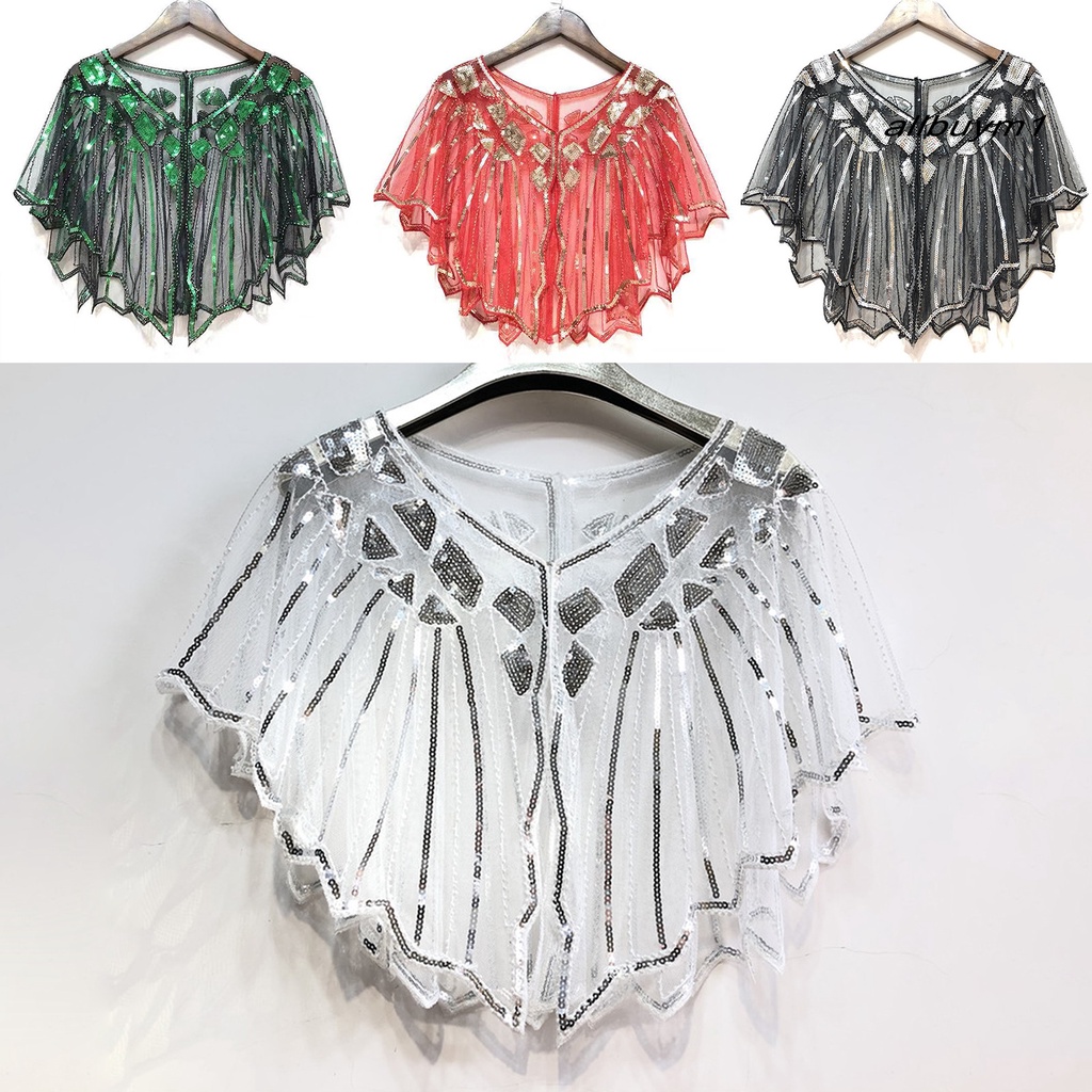 Áo Choàng Lưới Ren Đính Hạt Sequin Lấp Lánh Thời Trang Mùa Hè Xinh Xắn Cho Nữ