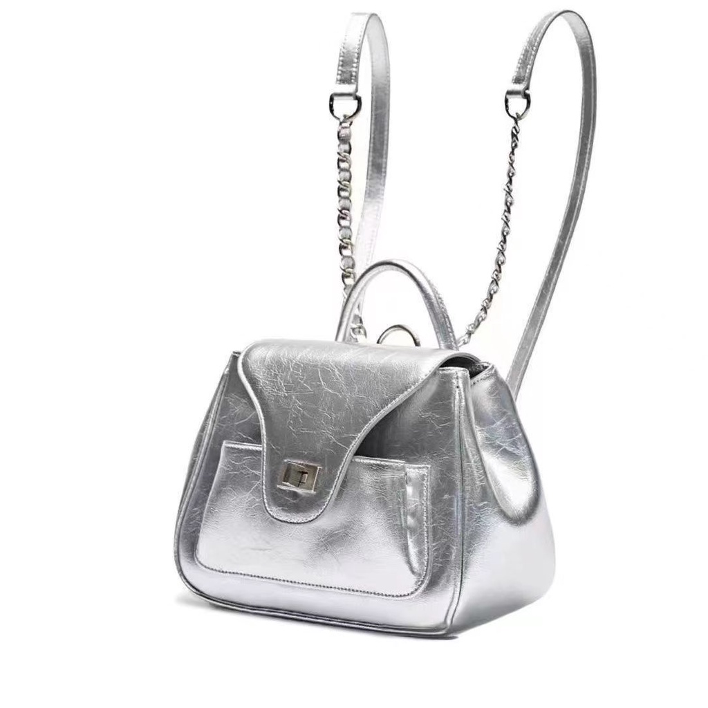 Túi Đeo Vai Hình Vuông Cỡ Nhỏ Phối Dây Đeo Sợi Xích Thiết Kế