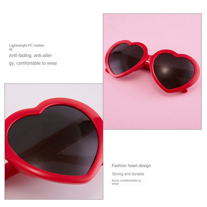 Kính Mát Hình Trái Tim Dễ Thương Cho Nữ