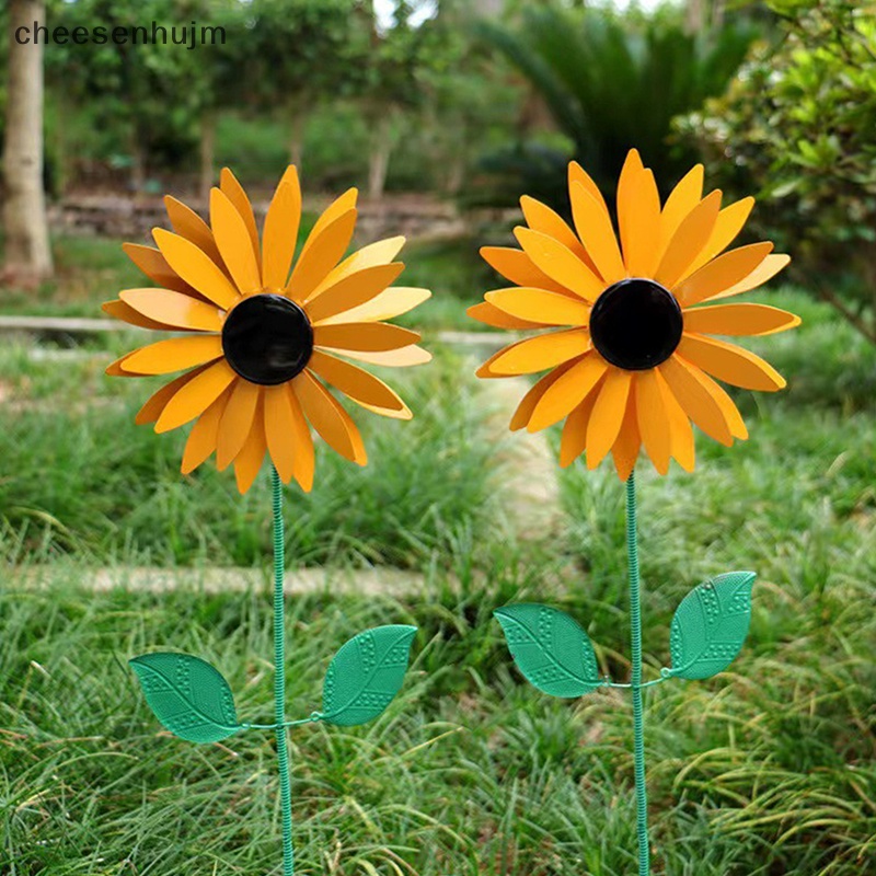 Cối Xay Gió Bằng Kim Loại Hình Hoa Hướng Dương Trang Trí Sân Vườn