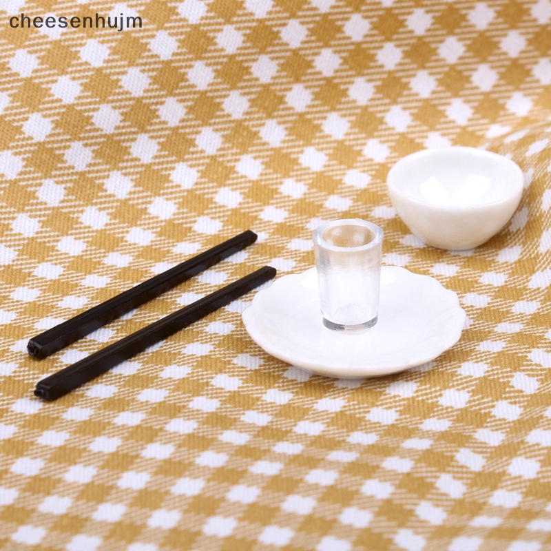 Bộ Chén Dĩa Đồ Chơi Mini Tỉ Lệ 1 / 12 Trang Trí Nhà Búp Bê