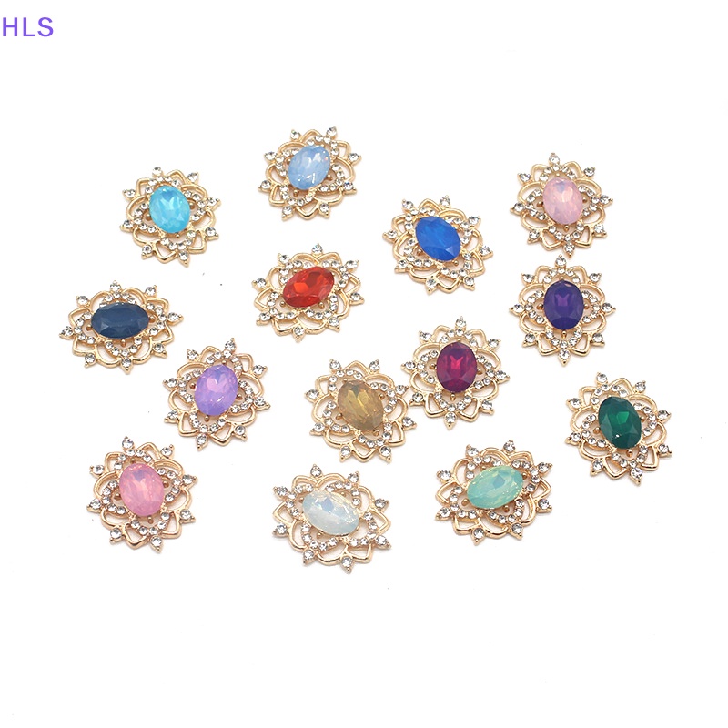 Khóa Cài Hình Oval Bằng Hợp Kim Đính Đá Opal Dùng Làm Trang Sức DIY