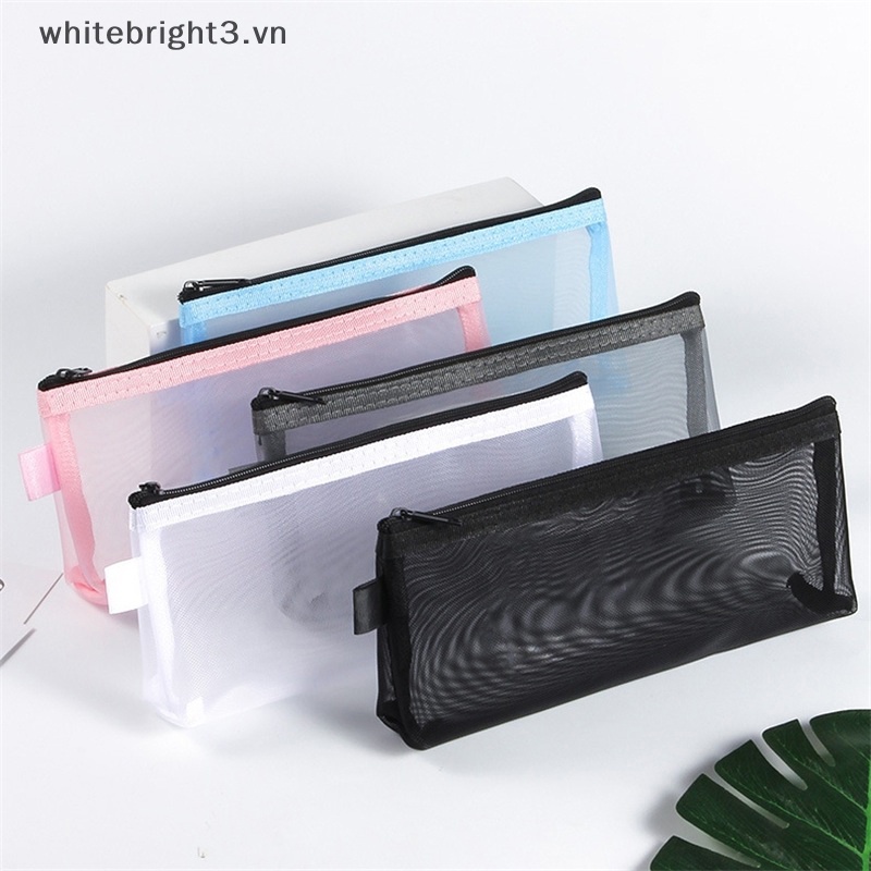 Túi Đựng Bút Dạng Lưới Màu Trong Suốt Tiện Dụng Cho Học Sinh / Văn Phòng