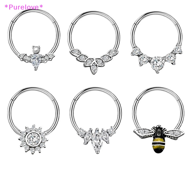 Khuyên Mũi Bằng Thép Không Gỉ 316L Hình Con Ong Đính Đá Pha Lê 4 Màu Tùy Chọn Mới