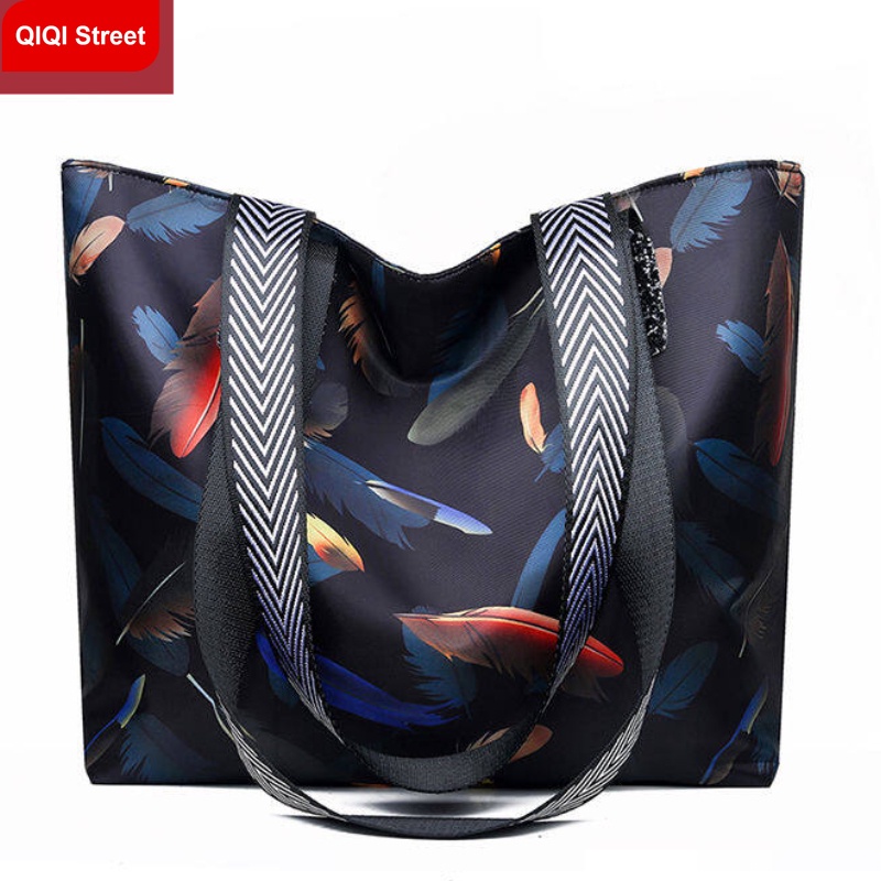 Túi tote Đeo Vai Chất Liệu canvas nylon Chống Thấm Nước Sức Chứa Lớn Thời Trang Cho Nữ