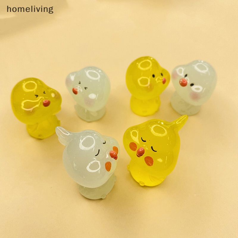 Bộ 5 Chú Gà Con Màu Dạ Quang Bằng Nhựa Resin Phong Cách Ngẫu Nhiên DIY