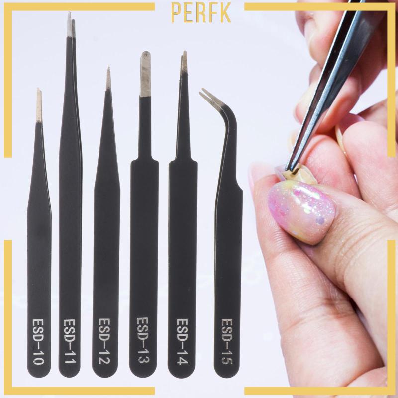 Set 6 Nhíp Gắp Bằng Thép Không Gỉ Chuyên Dụng Cho Thợ Sửa Chữa Điện