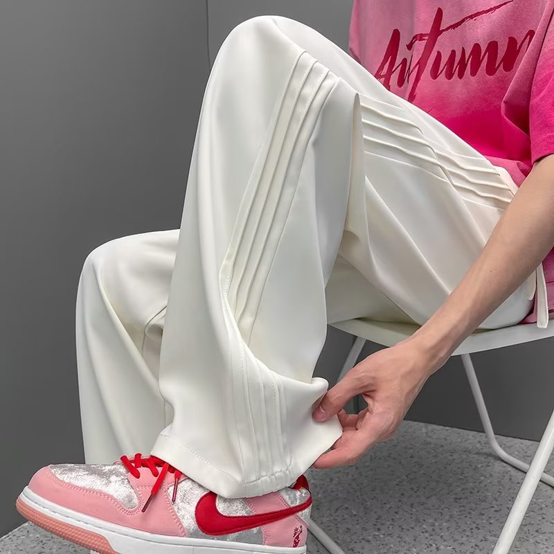 Quần Dài Dáng Rộng Chất Lụa Lạnh Thời Trang Xuân Thu Cho Nam