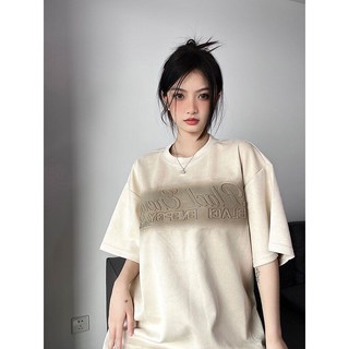 SOERVIMY áo phông Áo Thun Phong American vintage cách mỹ Đường phố rộng Nữ Tay Lỡ cổ điển Chữ cái Logo 100% Cotton 2023NEW JL1501 A29J229