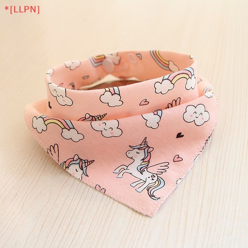 Yếm Ăn Cotton Hình Tam Giác Hai Lớp Dành Cho Bé Trai Gái