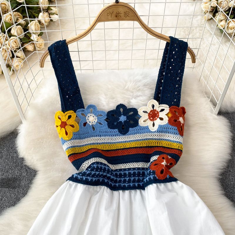 Đầm Hoa Hai Dây Phong Cách Dân Tộc Cổ Điển Thời Trang Mùa Hè Dành Cho Nữ