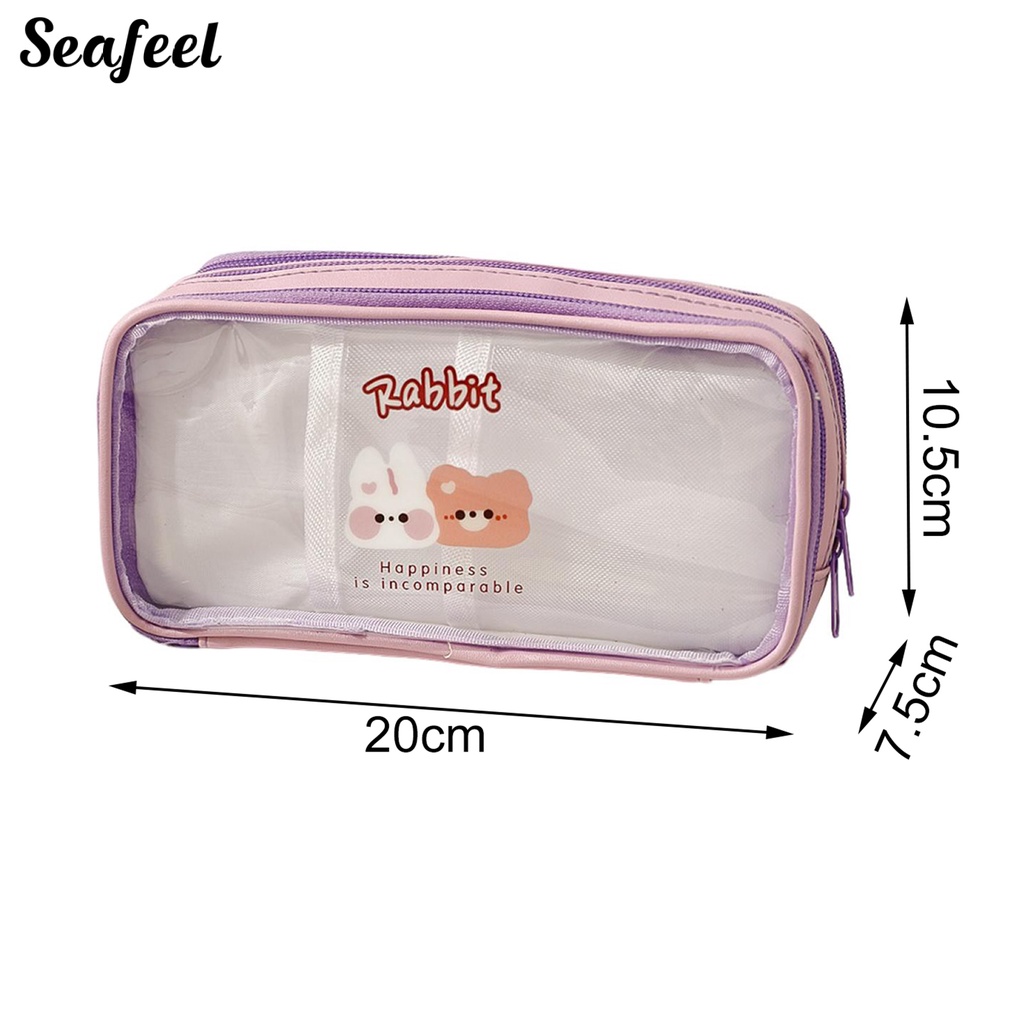 Túi Đựng Bút Bằng PVC Chống Nước Chống Bụi Họa Tiết Hoạt Hình Dễ Thương