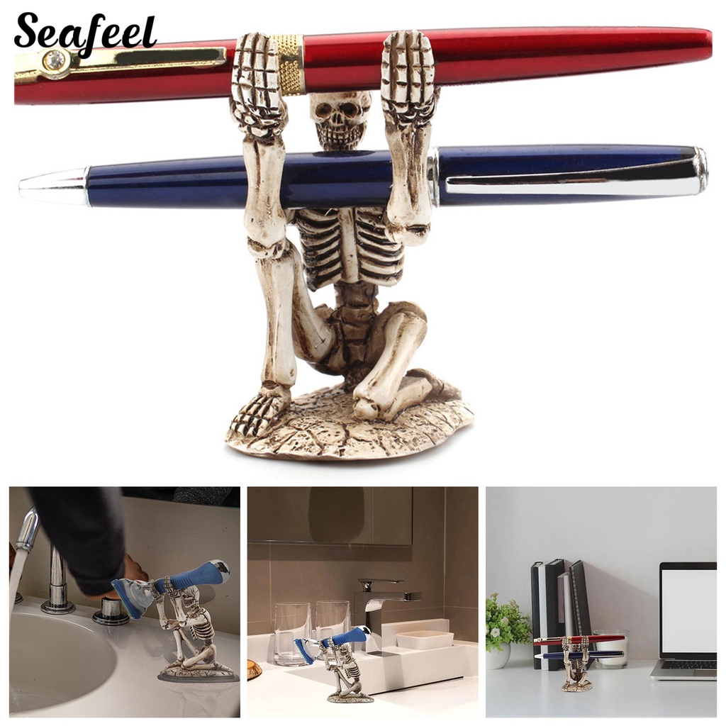 Giá Đỡ Bút Hình Bộ Xương Bằng Nhựa Resin Bền Sắp Xếp Gọn Gàng Để Bàn Văn Phòng