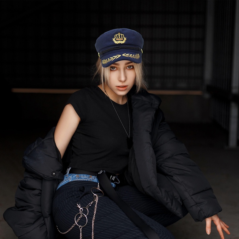 Fancysip Mũ Beret Vải Len Màu Đen Phong Cách Retro Chất Lượng Cao Dành Cho Nam Nữ