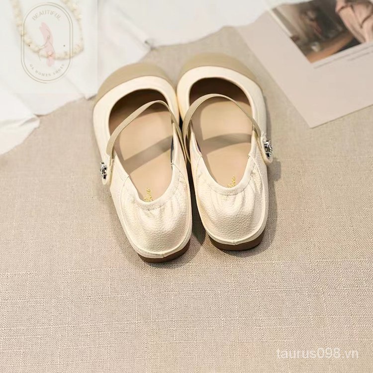 Giày Búp Bê Da PU Thời Trang 2023 Cho Nữ