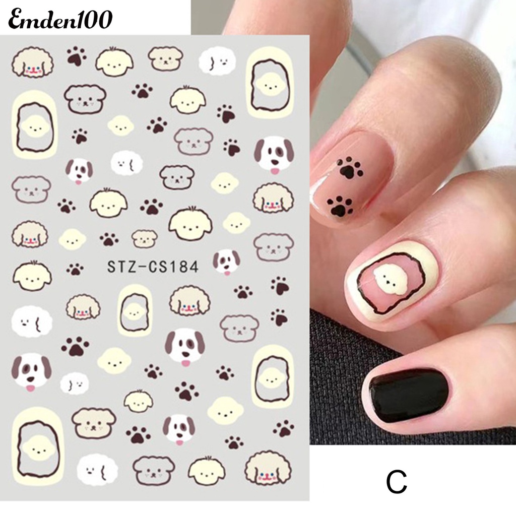Bộ 2 Miếng Dán Trang Trí Móng Tay Không Phai Họa Tiết Hoạt Hình