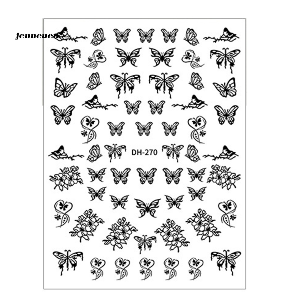 Miếng Dán Trang Trí Móng Tay Tự Dính Họa Tiết Bướm Rỗng Cho Nữ