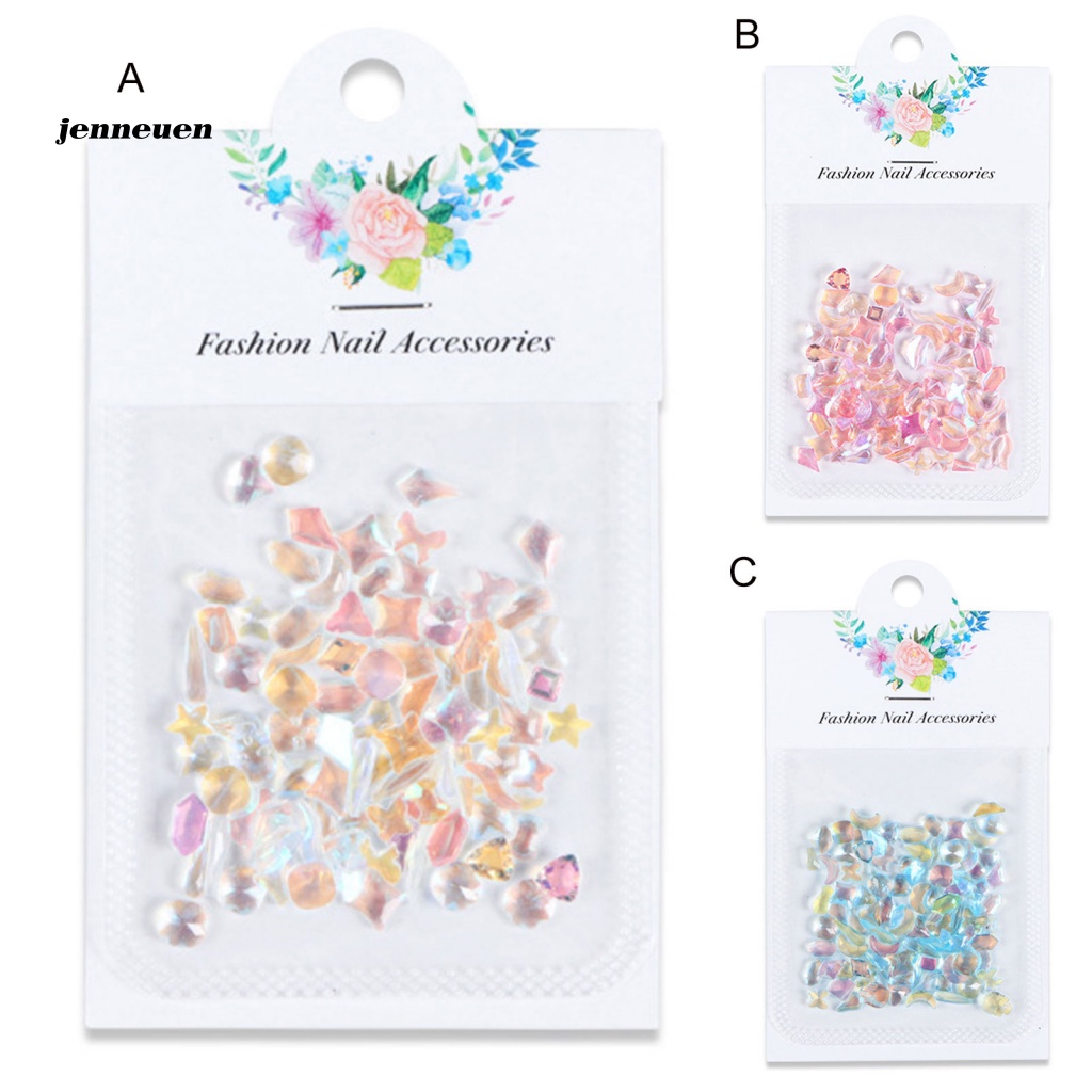 Set 100 Phụ Kiện Trang Trí Móng Tay Nghệ Thuật 3D Nhiều Màu Sắc Sống Động