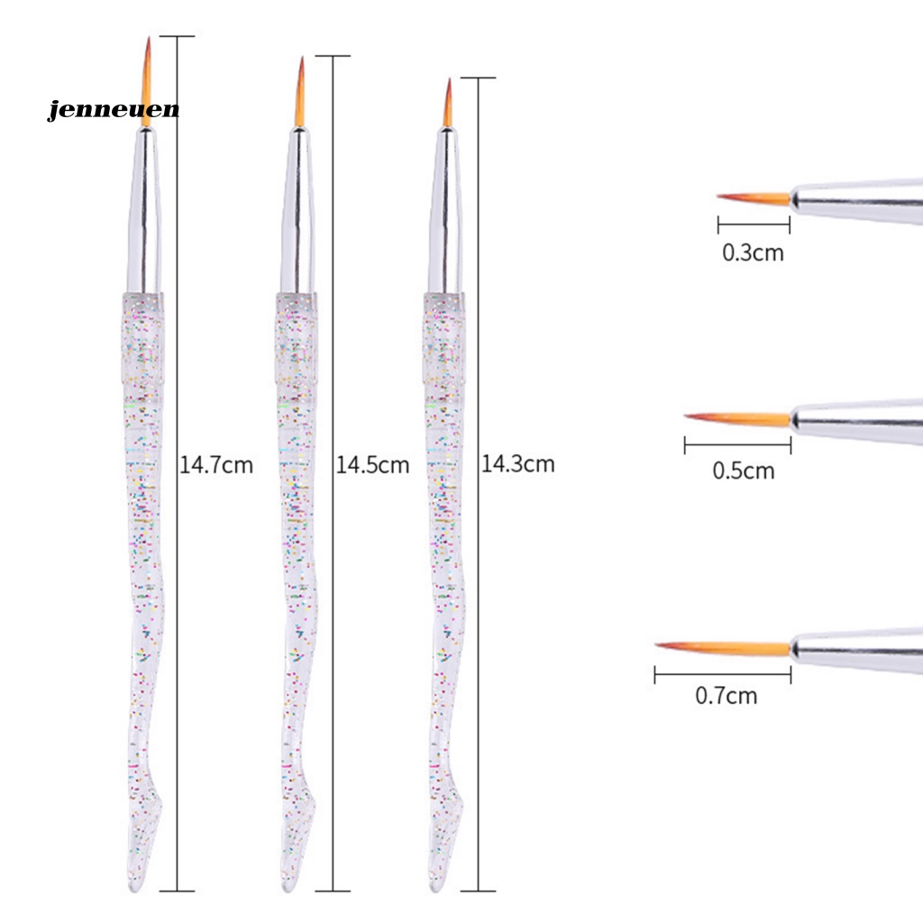 Set 3 Cọ Vẽ Trang Trí Móng Nghệ Thuật Di Động Tiện Dụng