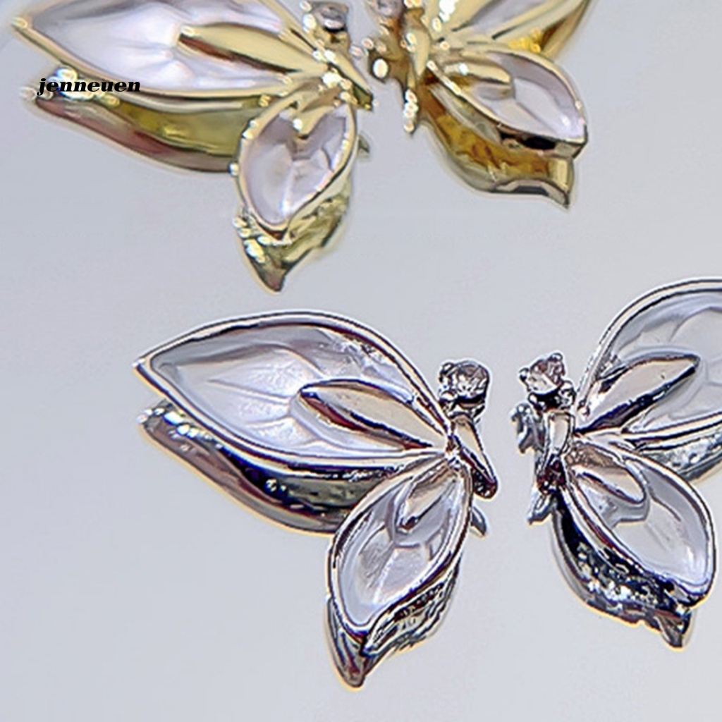 Set 10 Phụ Kiện Hình Cánh Bướm Không Phai Màu Trang Trí Móng Tay Có Thể Tháo Rời