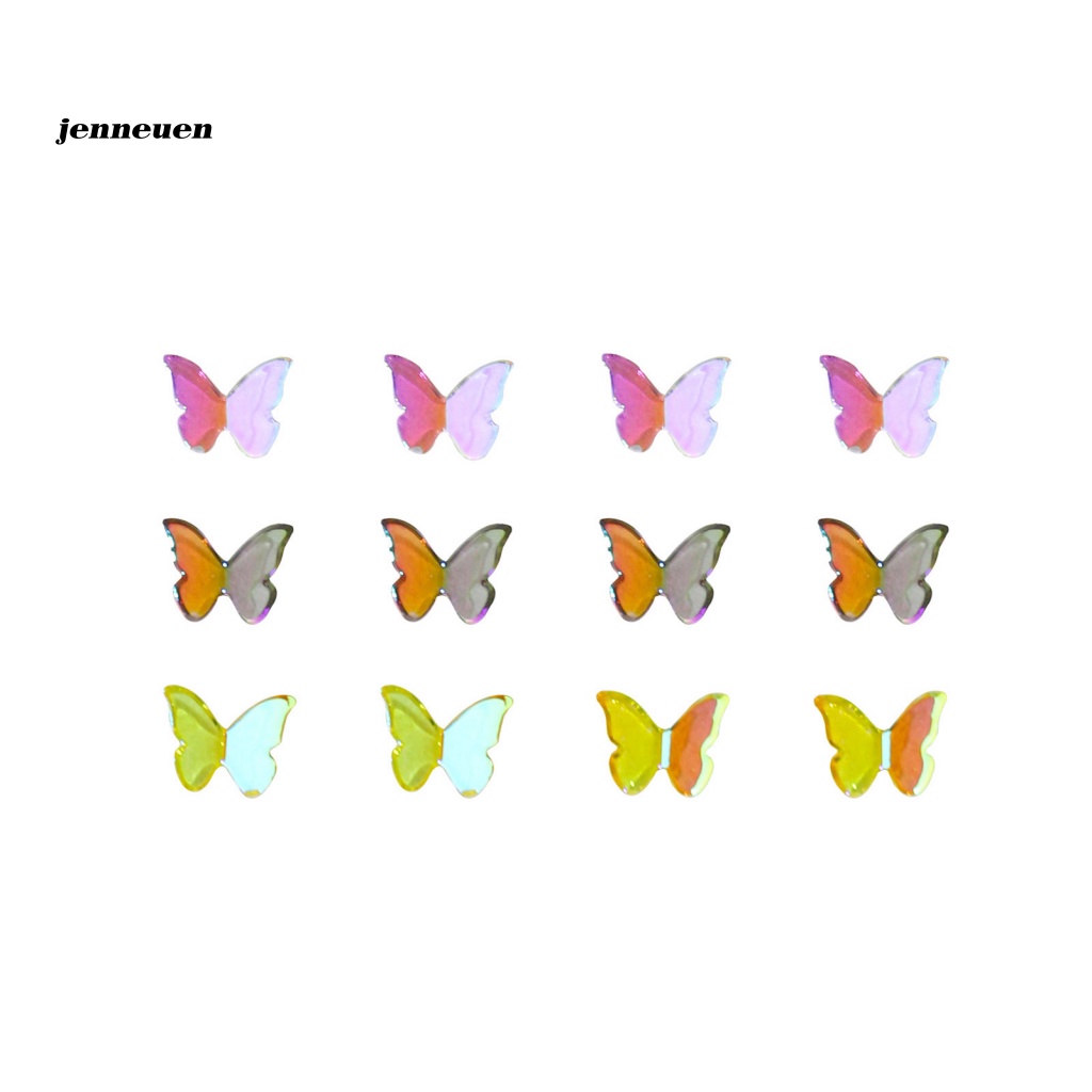 Set 24 Phụ Kiện Trang Trí Móng Tay Nghệ Thuật Hình Bướm Bằng Nhựa Resin Dễ Thương