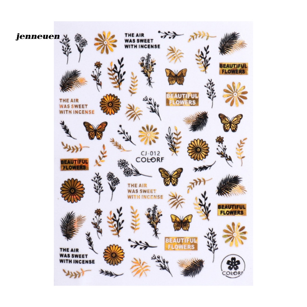Jen Giấy Dán Móng Tay Siêu Mỏng Chuyển Đổi Hình Hoa Phong Nhiều Màu Sắc Sống Động DIY Cho Nữ
