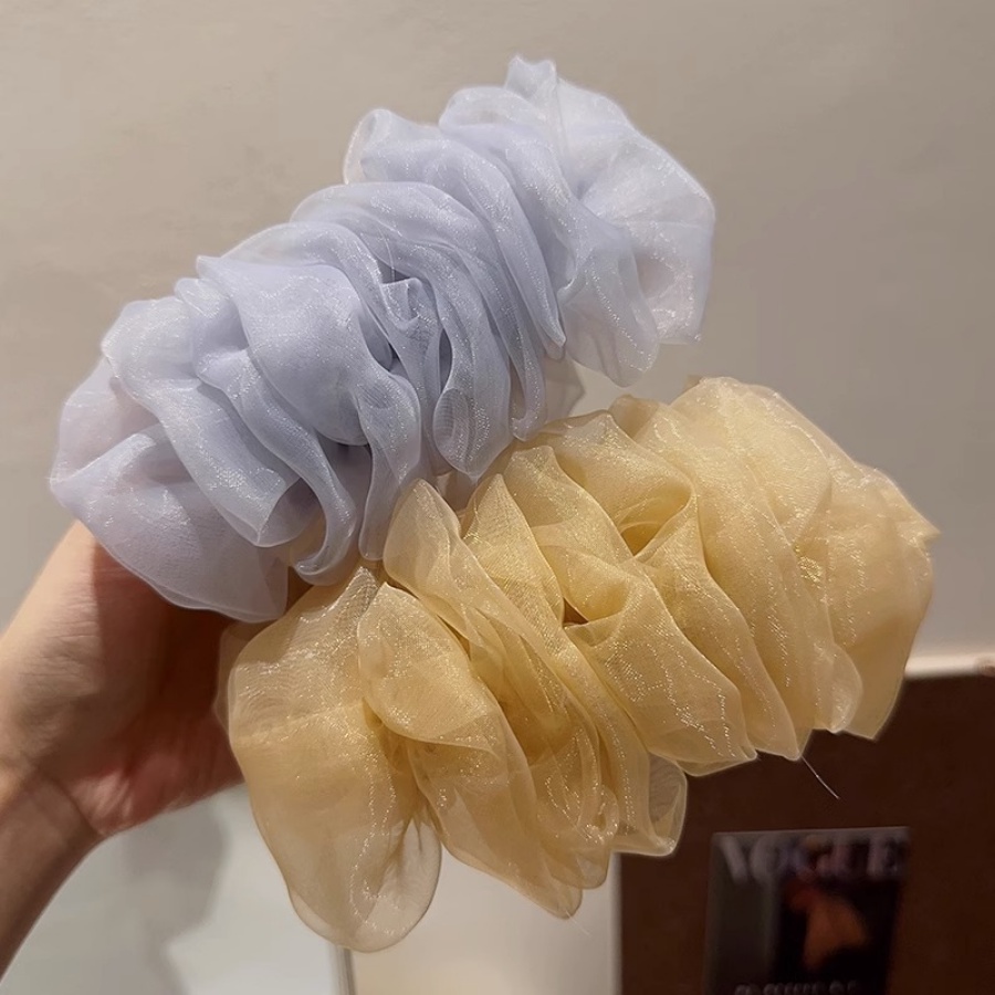 Kẹp Tóc Đuôi Ngựa Bằng Acrylic Phối Lưới Phong Cách Hàn Quốc Ngọt Ngào Thanh Lịch Dành Cho