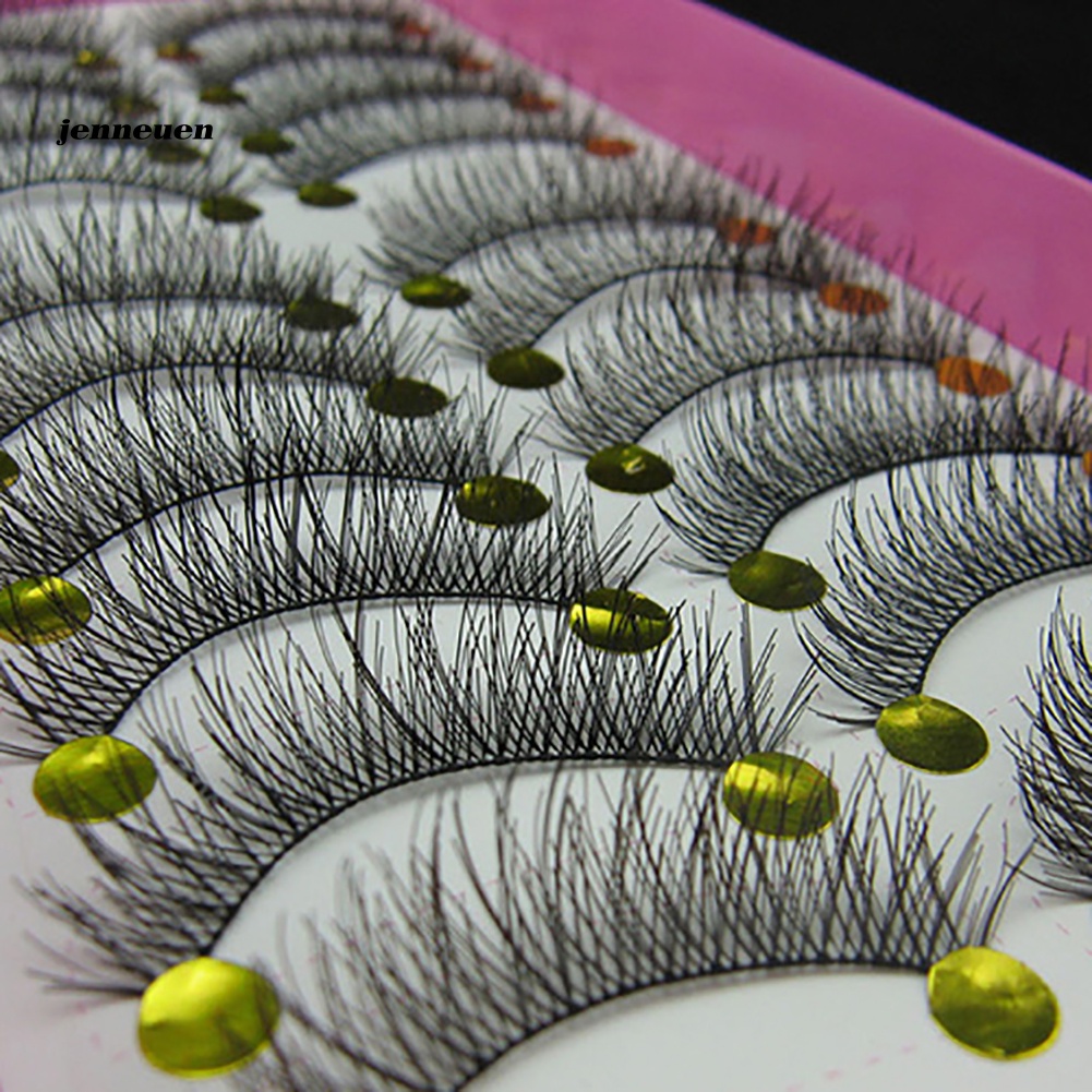 10 Cặp Lông Mi Giả Nối Dài Dày Và Cong Trang Điểm Chuyên Nghiệp