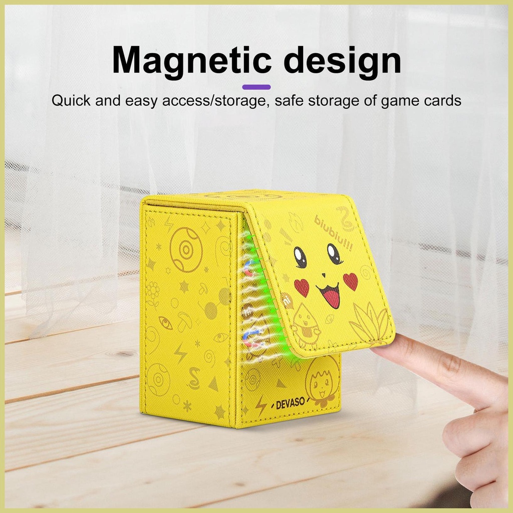 Hộp Đựng Thẻ Bài Tarot Bằng Da PU Khóa Nam Châm In Hoạt Hình Dễ Thương