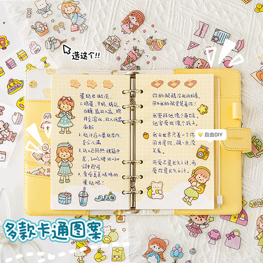 10pcs Miếng Dán PET Họa Tiết Hoạt Hình Chống Thấm Nước TZ046 Trang Trí Điện Thoại / Cốc Nước